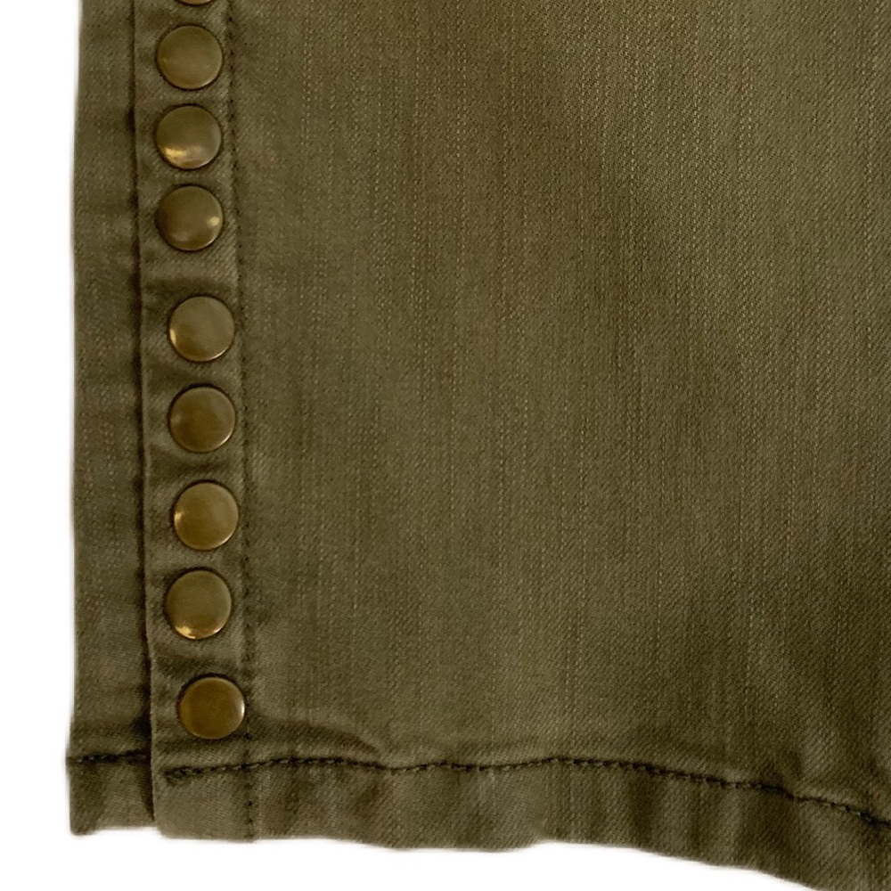 Soft Surroundings LP Metro Green Pull On Elastic Waist Snap Hem Denim Leggings - Picture 5 of 10